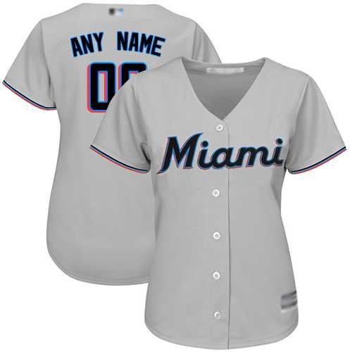 Women Customized Miami Marlins Gray Baseball Road Cool Base Jersey,We sell and wholesale Women Customized Miami Marlins Gray Baseball Road Cool Base Jersey on line form chian!